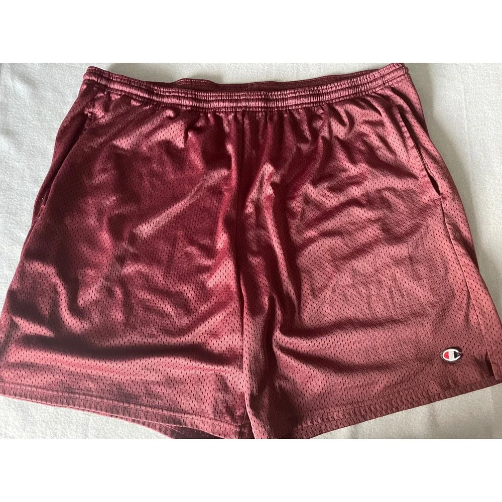 VTG Champion Mens XL Mesh Athletic Shorts Burgundy‎ Basketball XL